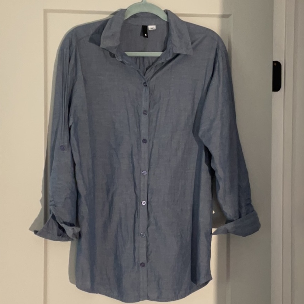 H&M long sleeve denim shirt dress